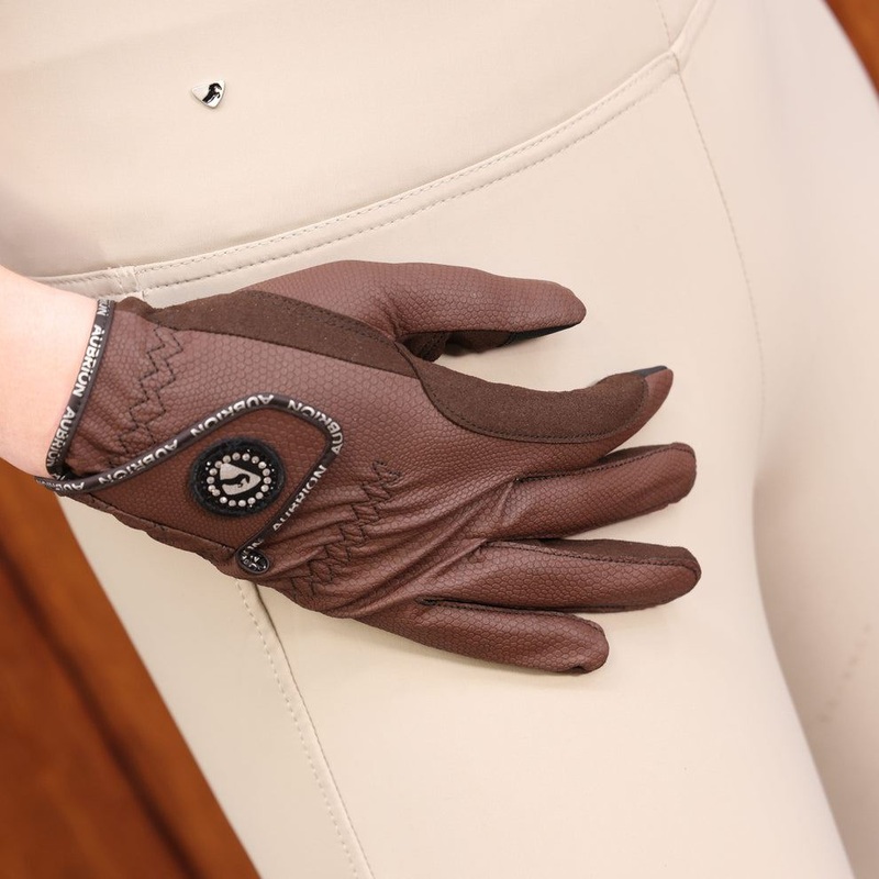Compare shires unisex aubrion aachen riding gloves –  brown medium products from over 25,000 stores