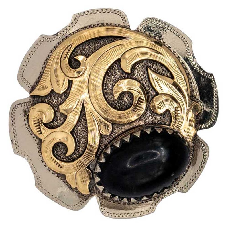Black and Gold Antique Concho|Chicago Screw|Wood Screw|1″|1 1/2″