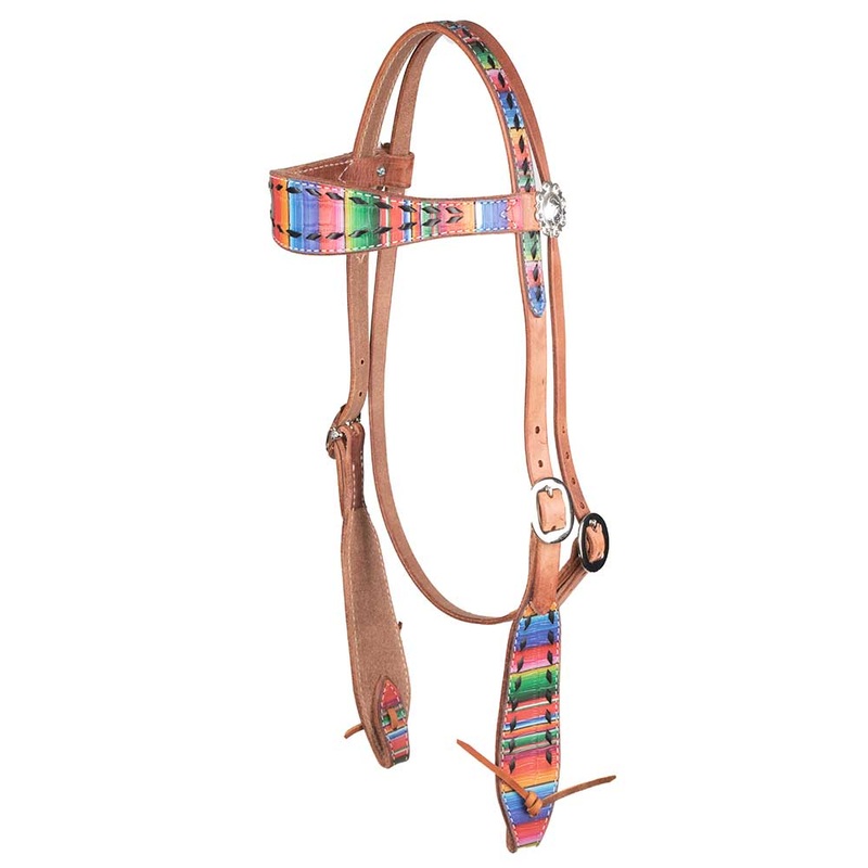 Teskey’s Serape Browband Headstall w/Colored Buckstitch