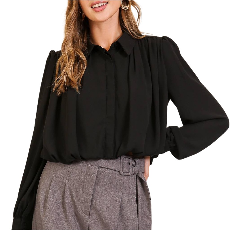 Balloon Sleeve Top – Black|S|M|L