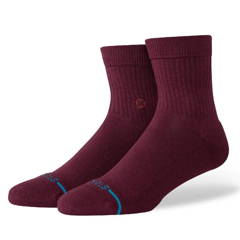 Stance Men’s Icon Quarter Crew Socks – Wine