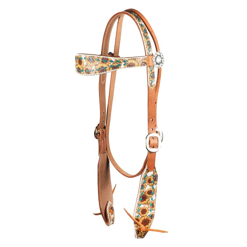 Teskey’s Sunflower Print Headstall