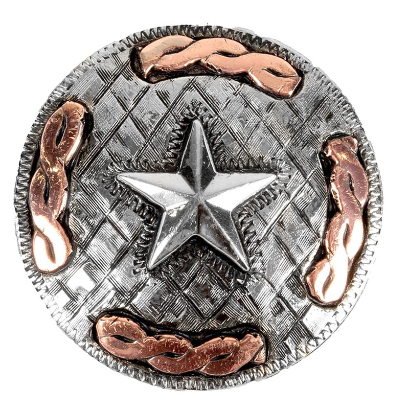 Antique & Copper Star Concho|Chicago Screw|Wood Screw|1″|1 1/2″