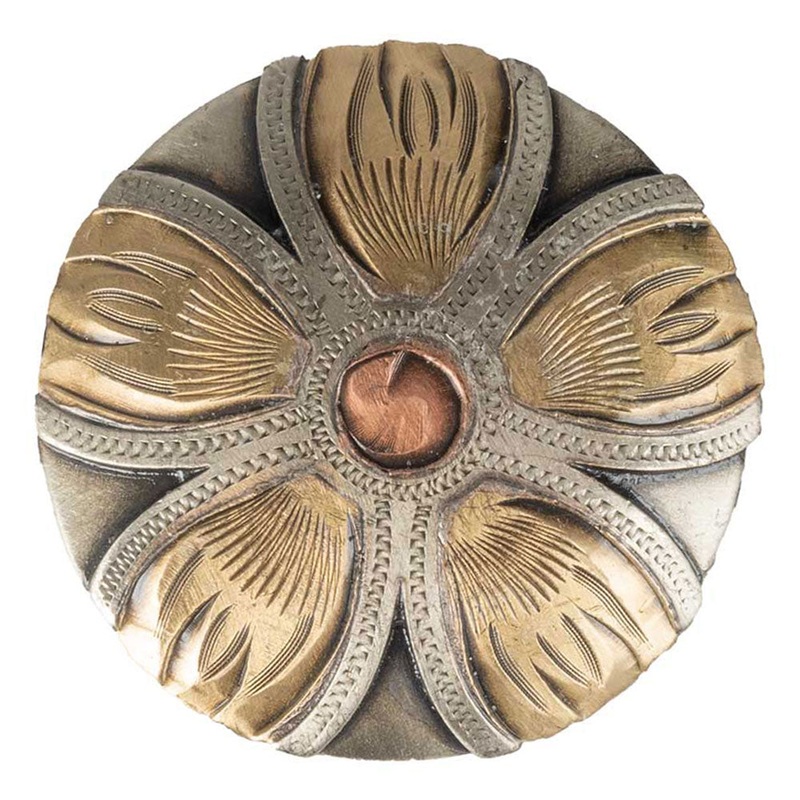 Antique & Gold Flower Concho|Chicago Screw|Wood Screw|1″|1 1/4″|1 1/2″