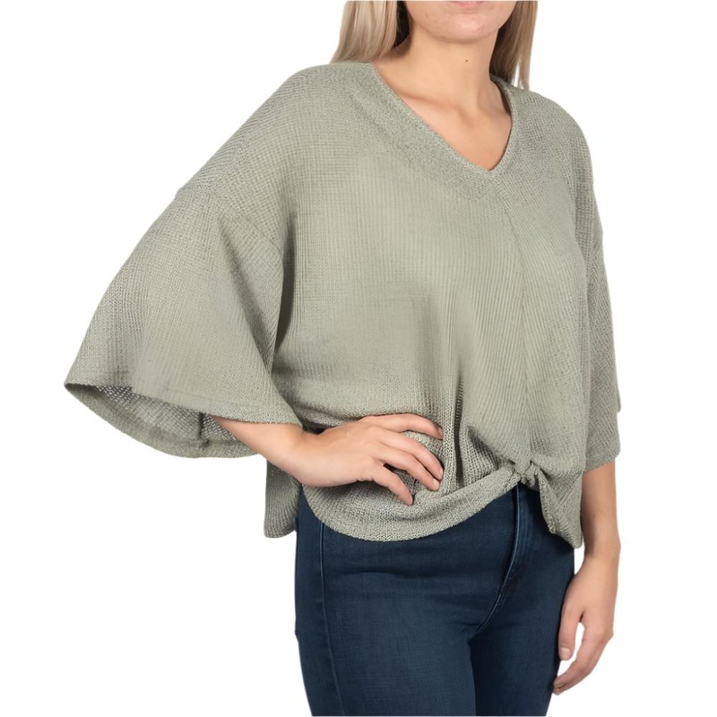 Twist Front Olive Dolman Top|S|M|L
