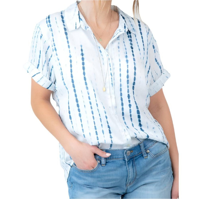 Dylan Hand-Dyed Roll Sleeve Top