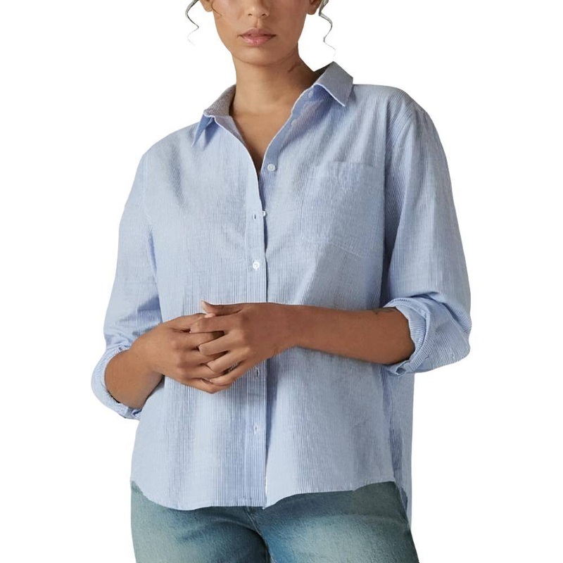 Lucky Brand Boyfriend Striped Button Shirt