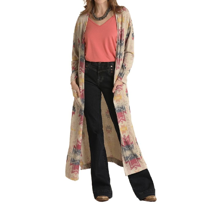 Panhandle Women’s Aztec Print Sweater Duster