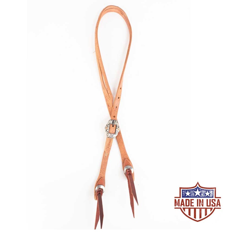 Teskey’s Roughout Split Ear Headstall w/Floral Hexagon Buckle