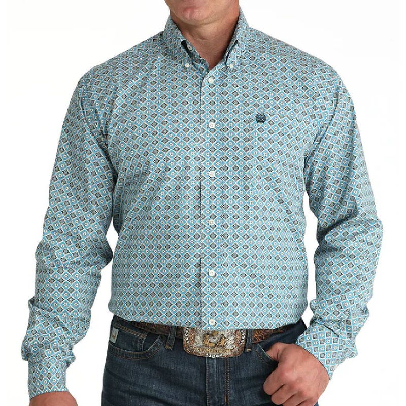 Cinch Men’s Diamond Print Button Down Shirt