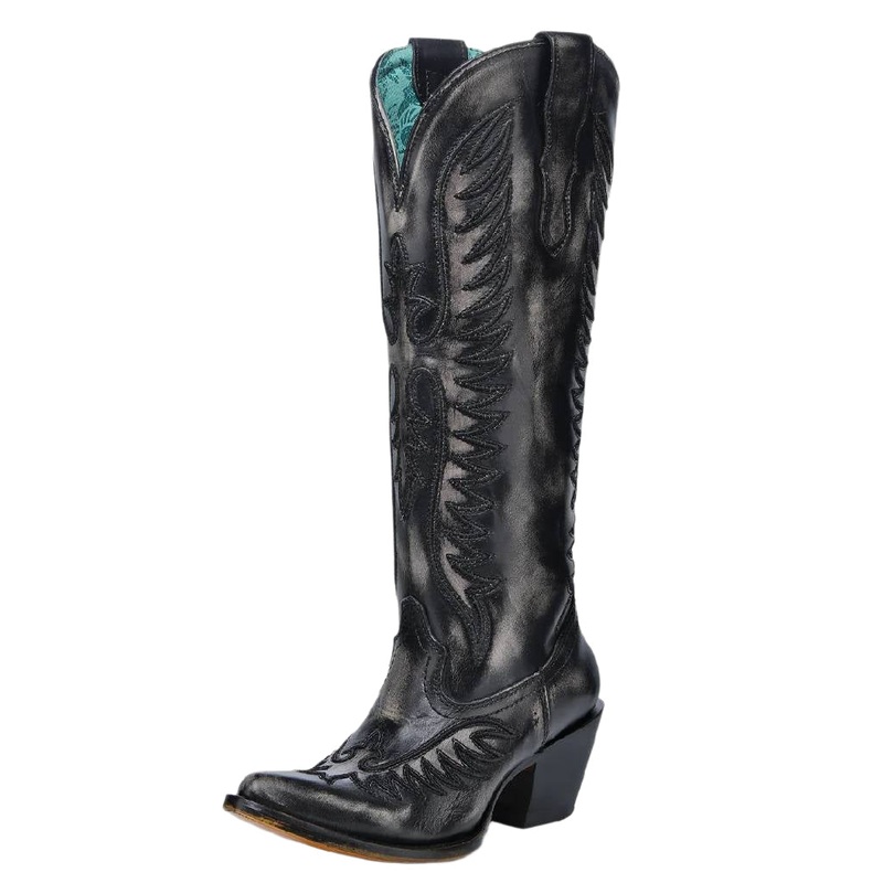 Corral Women’s Embroidered Blacked Bone Cowboy Boot