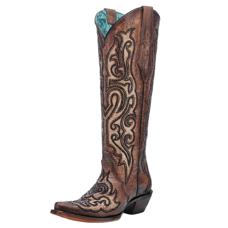 Corral Women’s Embroidery/Crystal Cracked Cowboy Boot