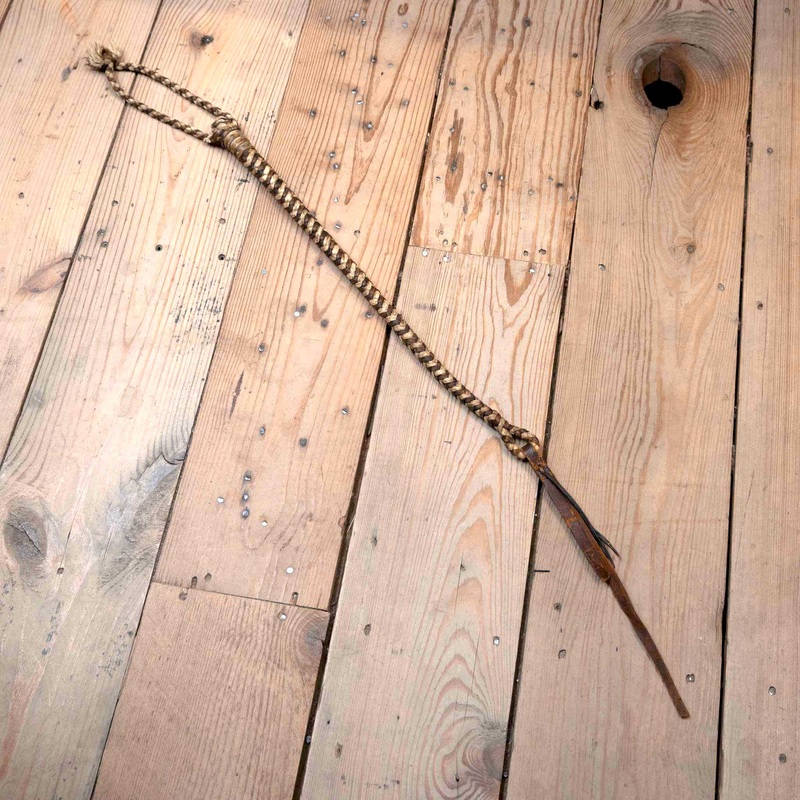 Vintage Handmade Cord Quirt w/Leather Popper