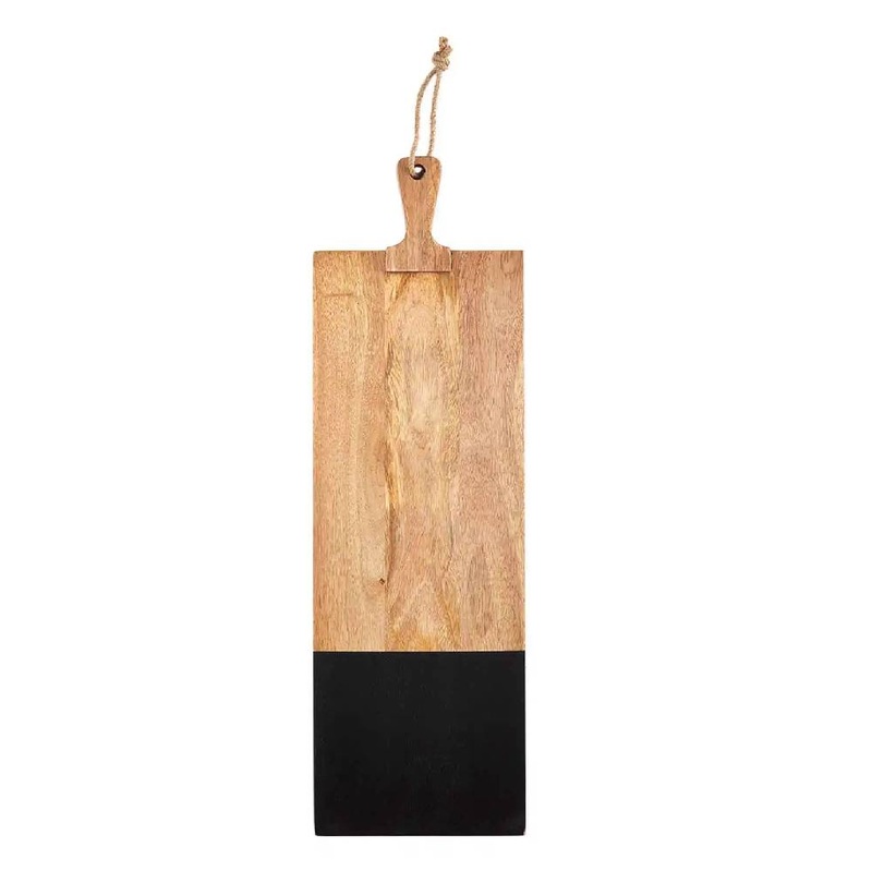 Mud Pie One Black Stripe Long Mango Wood Board