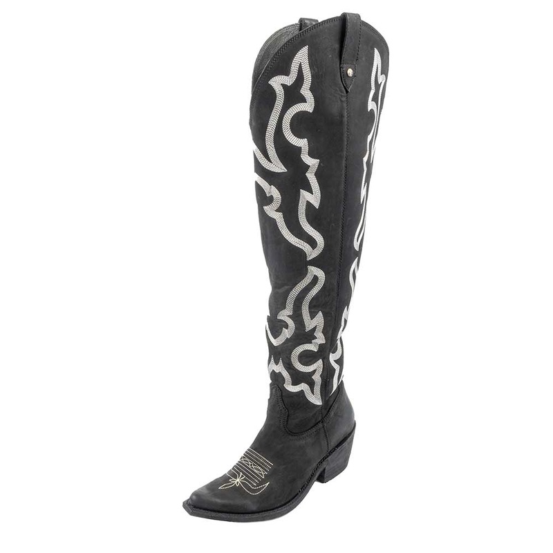 Liberty Black Indira Nobuck Grease Wide Calf Boot