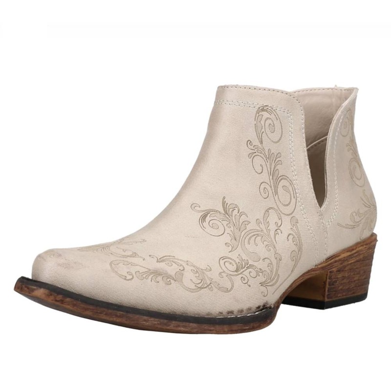 Roper Ava White Bootie|6|6.5|7|7.5|8|8.5|9|9.5|10