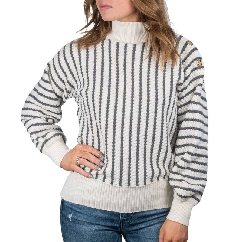 Vigoss Button Shoulder Knit Sweater