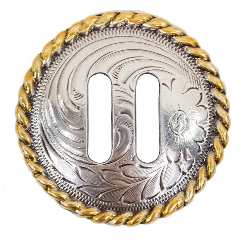 Antique Gold Rope Slotted Concho