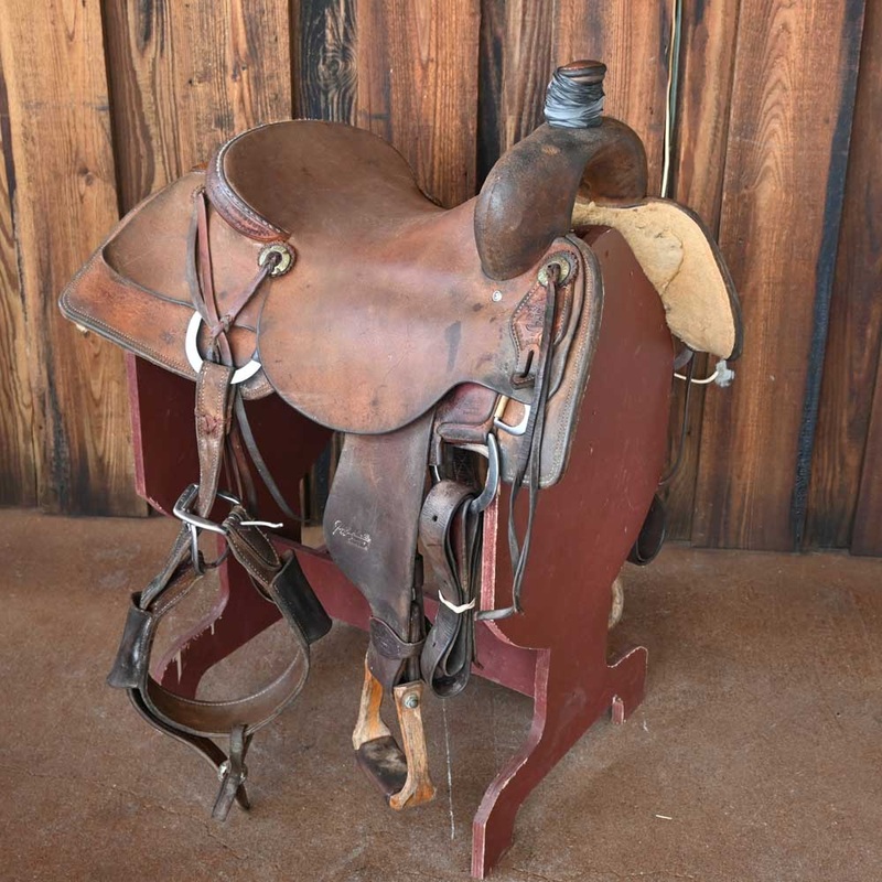 16.5 USED JEFF SMITH COW HOSRE SADDLE