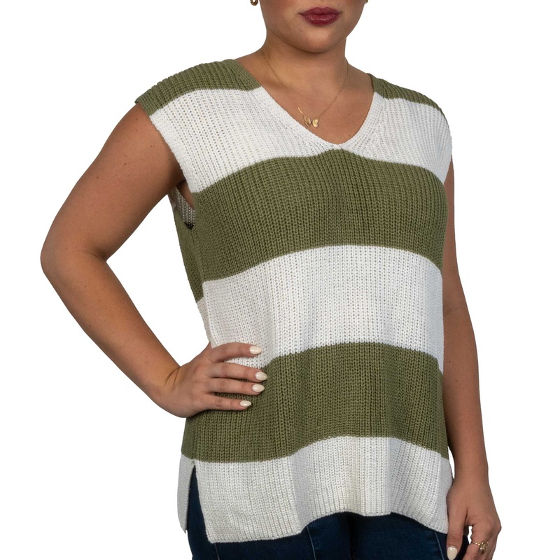 Striped Sweater Vest|S|M|L