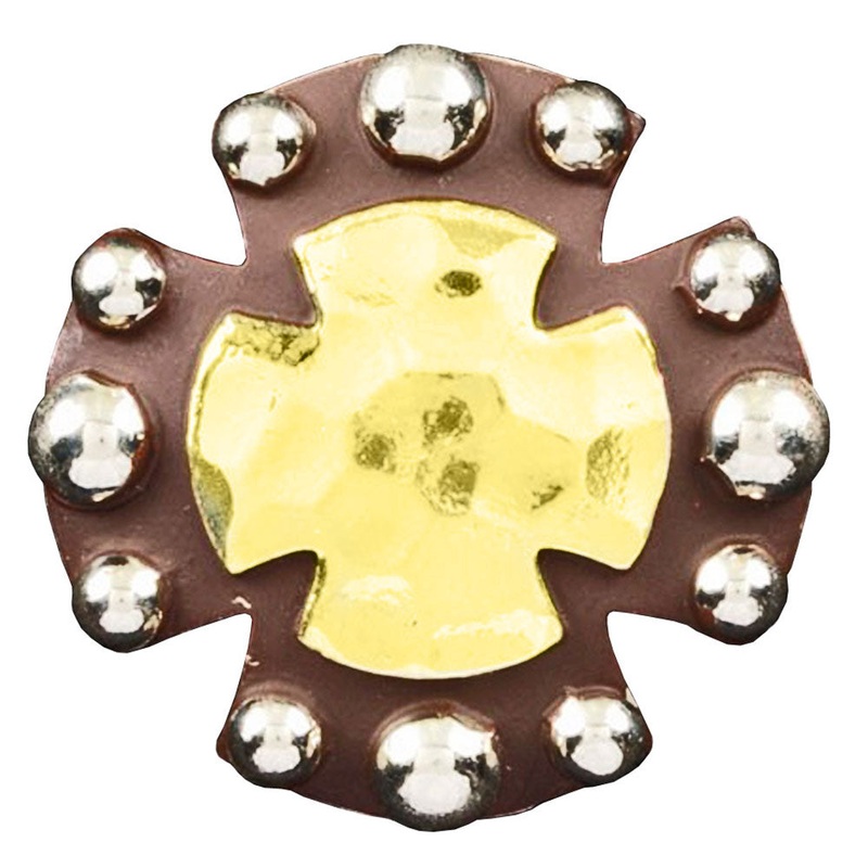 Antique Bronze Cross Concho|Wood Screw|Chicago Screw|1″|1 1/2″