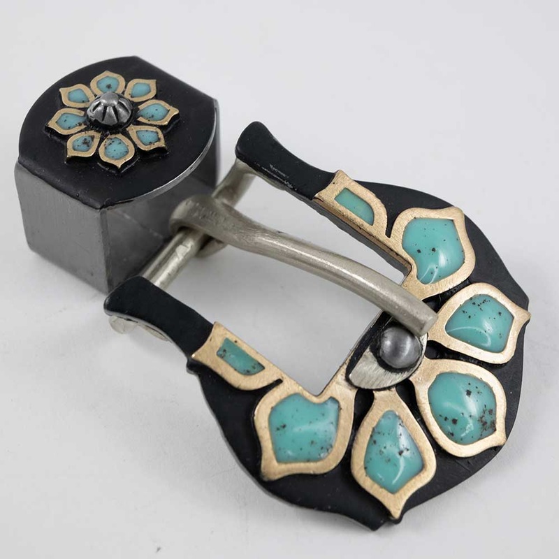 Turquoise Flower Buckle With Keeper
