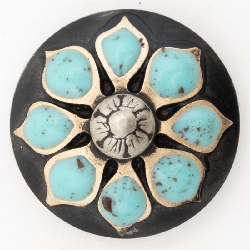 Turquoise Flower Concho|Chicago Screw|Wood Screw|1″|1 1/4″|1 1/2″