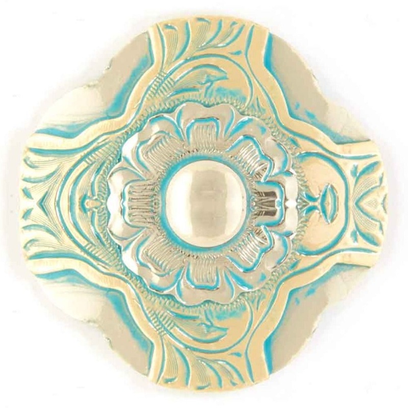 White Gold And Turquoise Concho