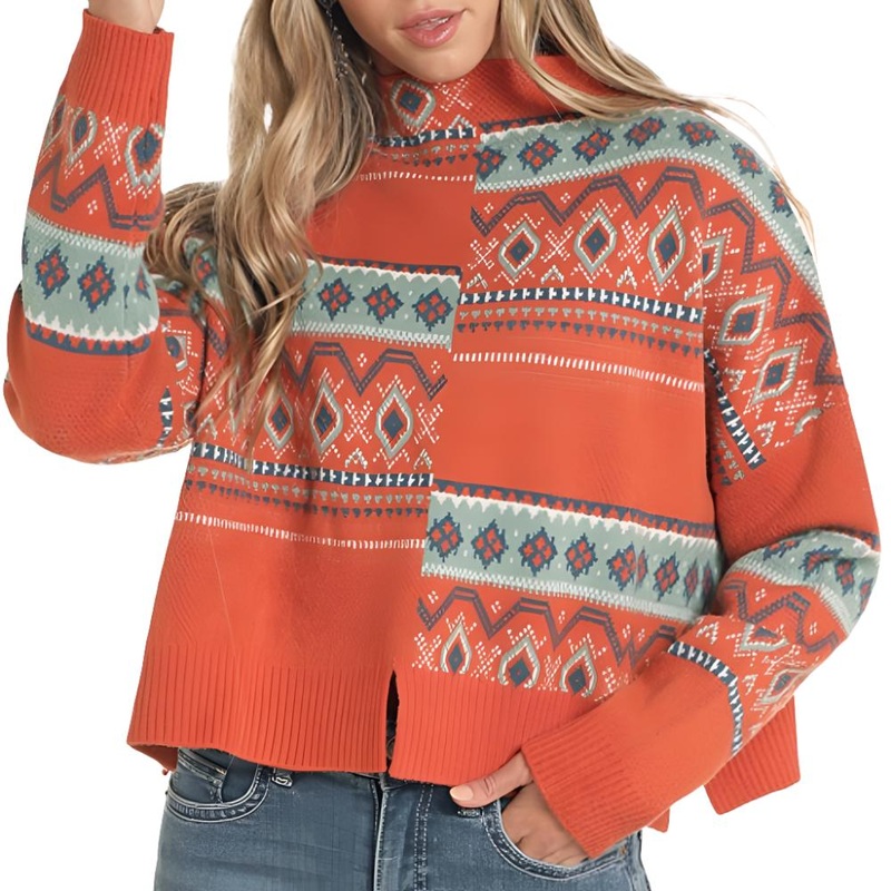 Rock & Roll Denim Women’s Modern Aztec Sweater