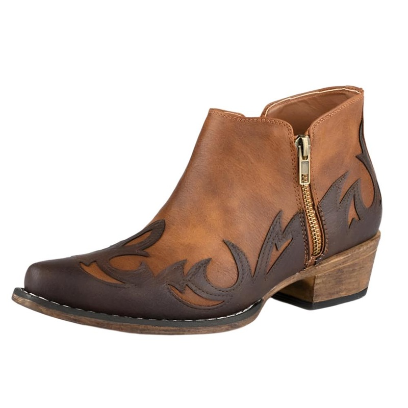 Roper Lorene Western Bootie|Tan|6|6.5|7|7.5|8|8.5|9|9.5|10