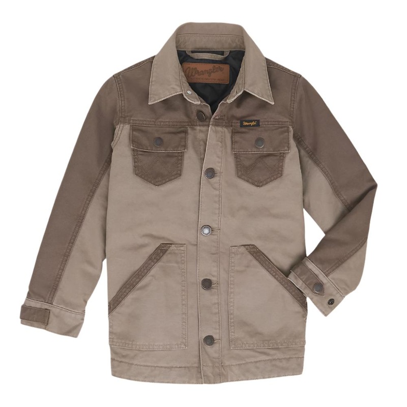 * Wrangler Boy’s Mixed Canvas Chore Jacket – FINAL SALE