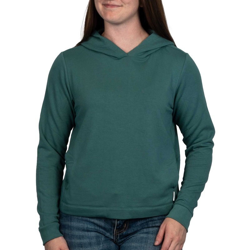 Free Fly Women’s Bamboo Fleece Cropped Hoodie – Sea Pine