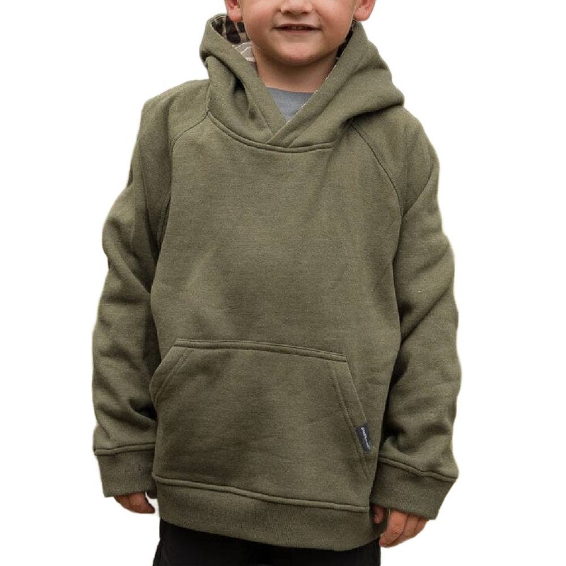 Burlebo Boy’s Fleece Hoodie – Heather Olive