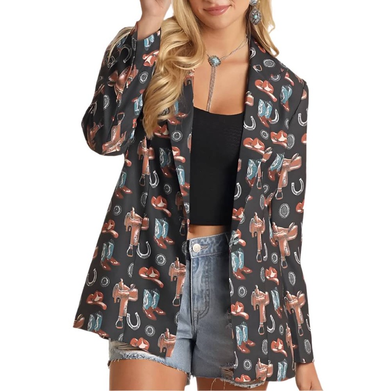 * Rock & Roll Denim Women’s Western Print Blazer – FINAL SALE