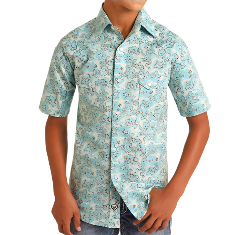 Rock & Roll Denim Boy’s Paisley Pearl Snap Shirt
