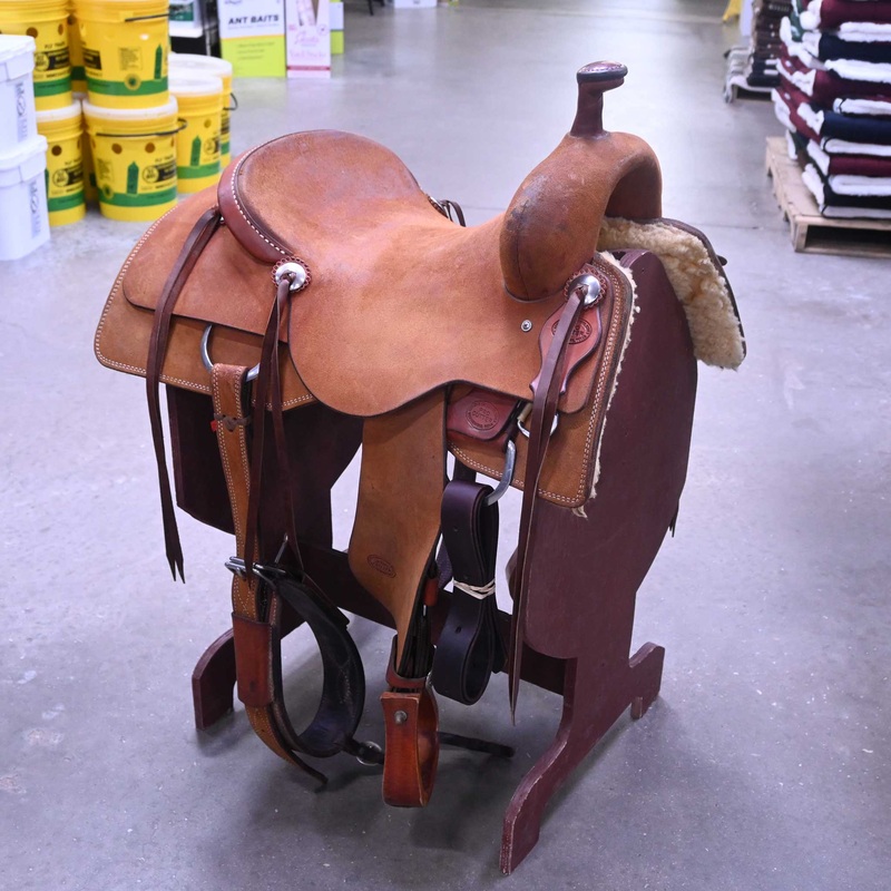 16.5 USED TESKEY’S PRO CUTTER RANCH CUTTER SADDLE