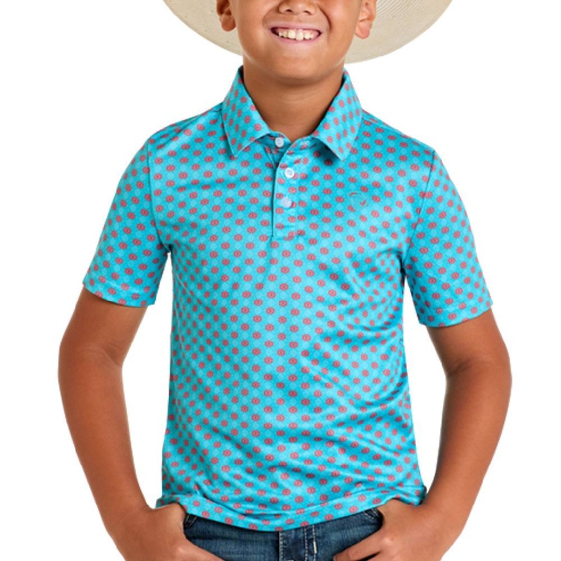 Rock & Roll Denim Boy’s Geo Print Polo Shirt