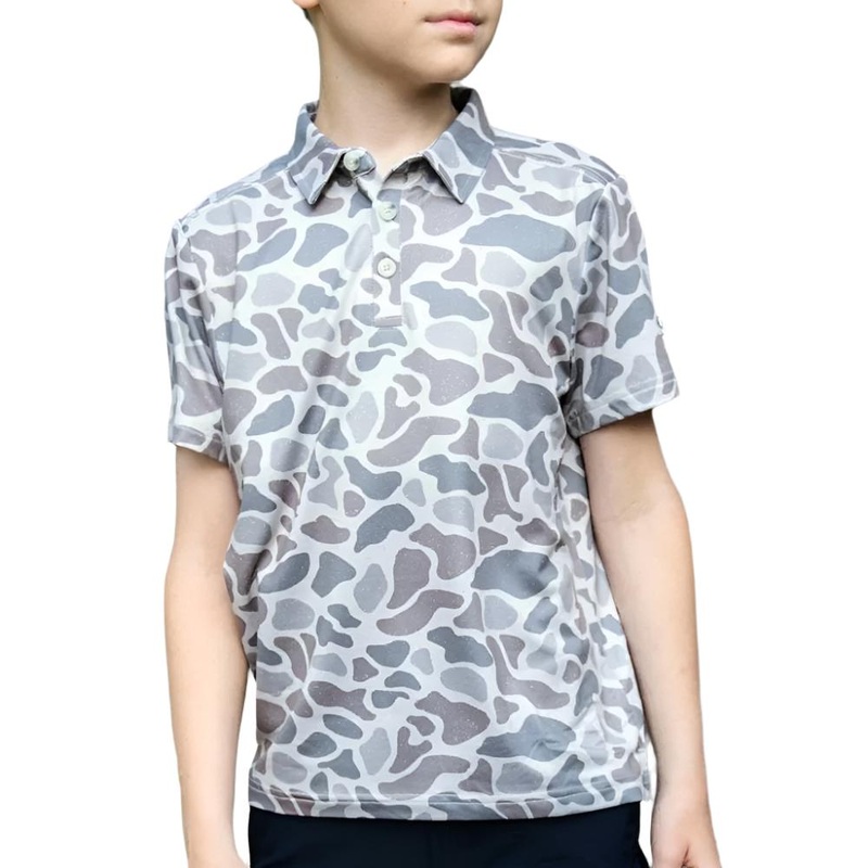 Burlebo Boy’s Deer Camo Performance Polo