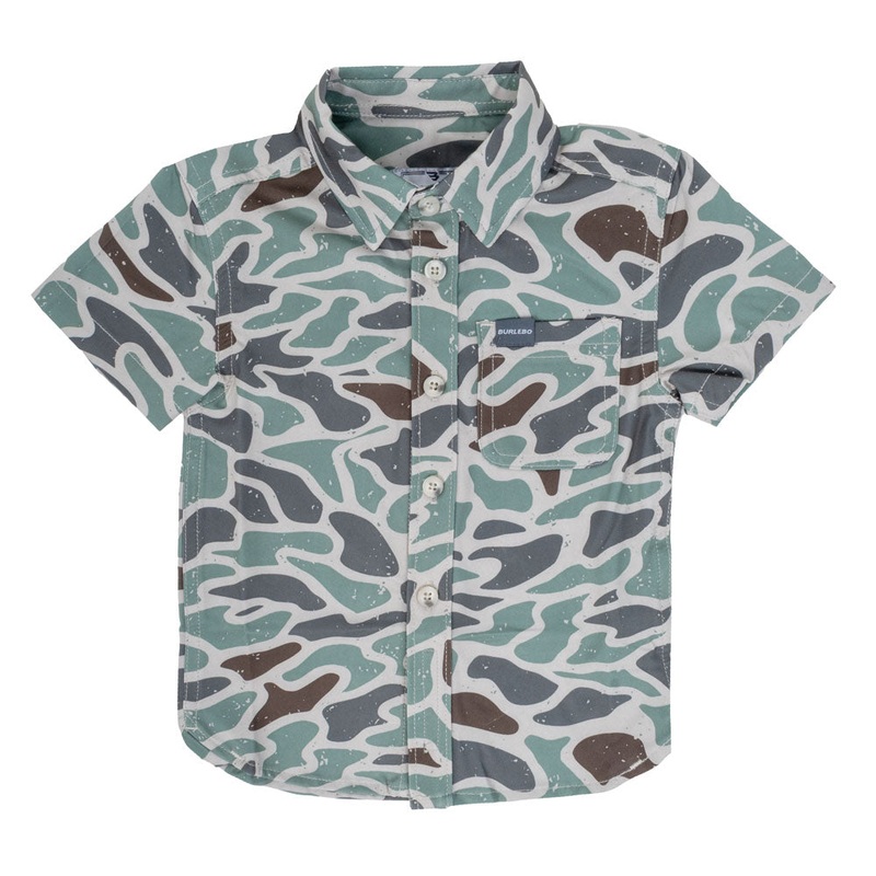 Burlebo Boy’s Performance Button Up Shirt – Retro Duck Camo