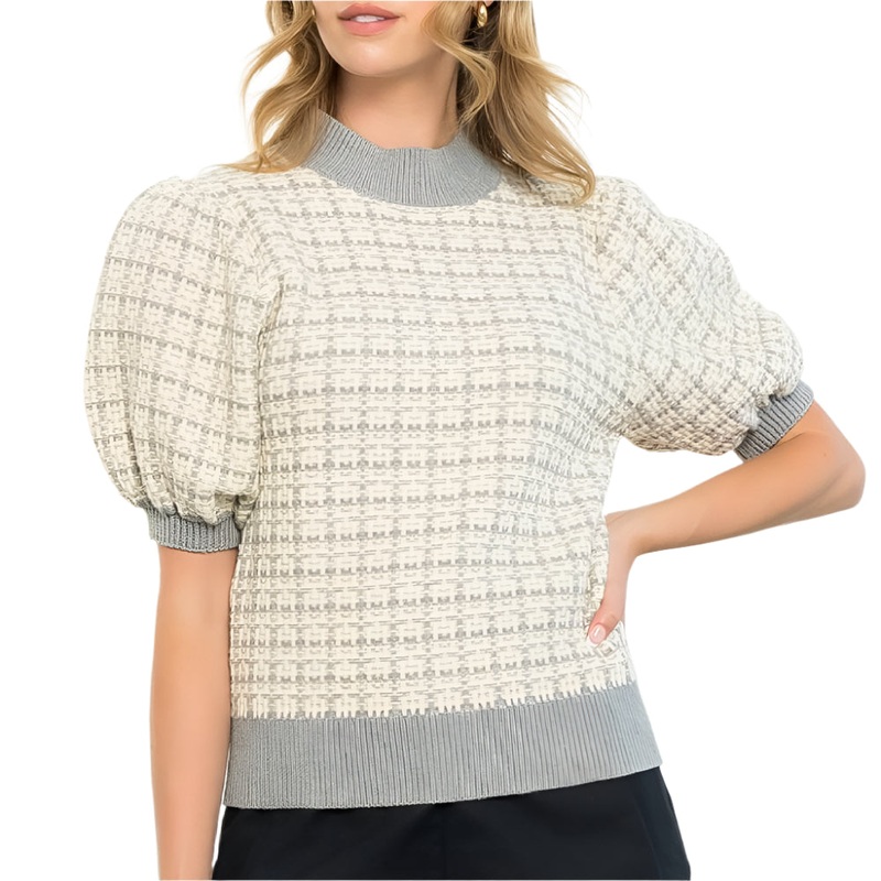 * Balloon Sleeve Knit Top – FINAL SALE