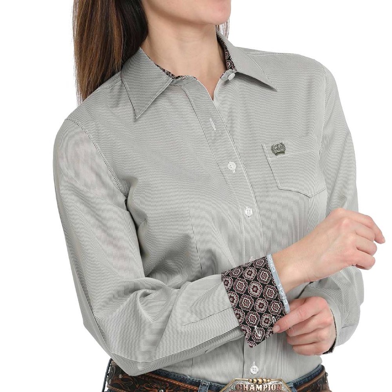 * Cinch Women’s Micro Stripe Tencel Shirt – FINAL SALE