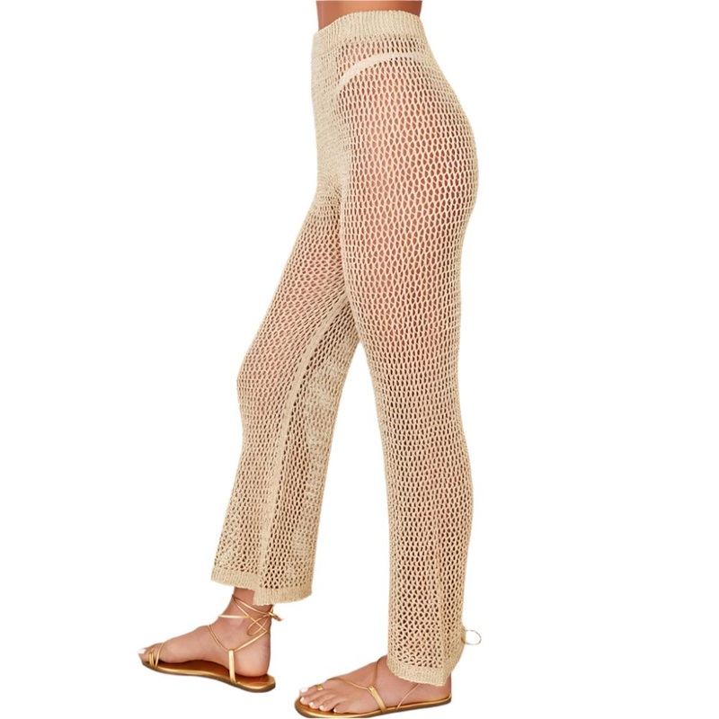 * Italian Viscose Metallic Crochet Mid Rise Pant – FINAL SALE