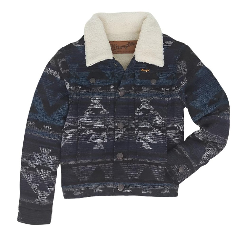 * Wrangler Boy’s Sherpa Lined Jacquard Print Jacket – FINAL SALE