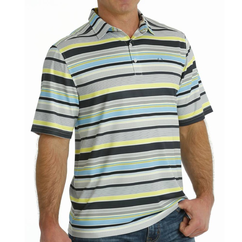 * Cinch Men’s Arenaflex Stripe Print Polo – FINAL SALE **Size S