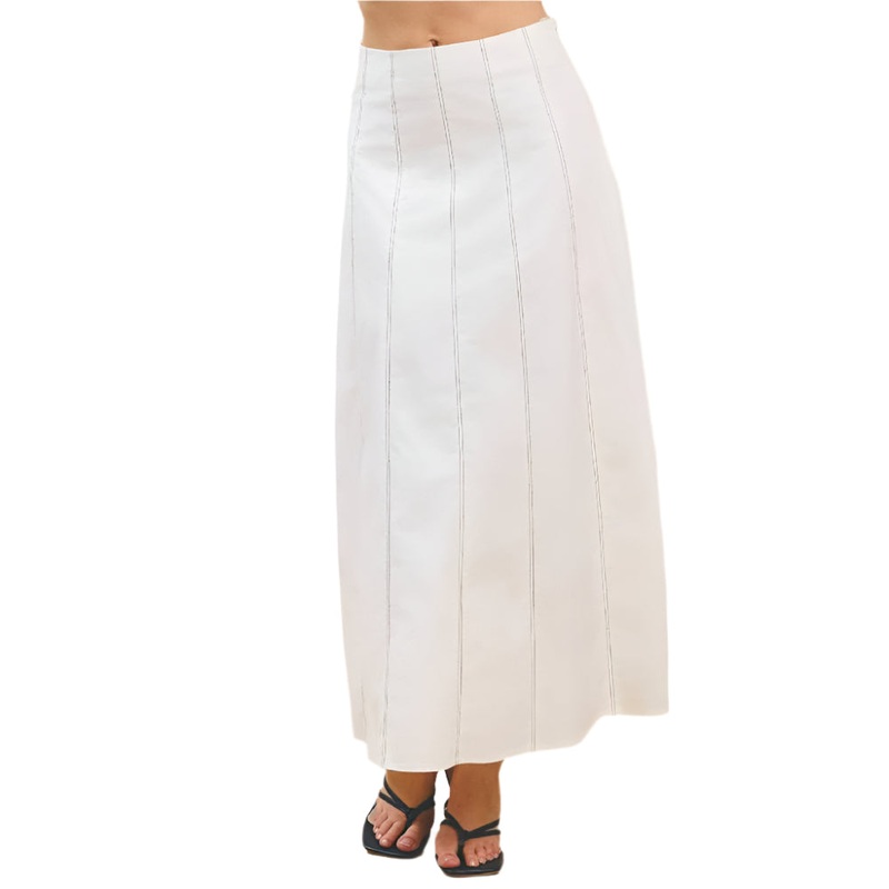 * Contrast Topstitched  Maxi Skirt – FINAL SALE