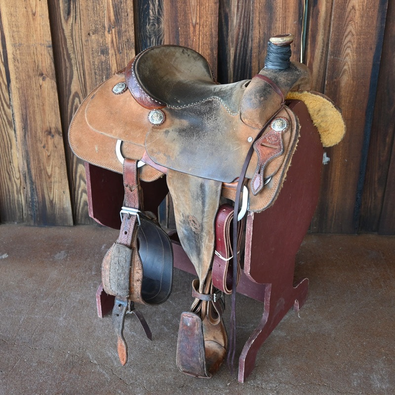14.5 USED TESKEY’S ROPING SADDLE