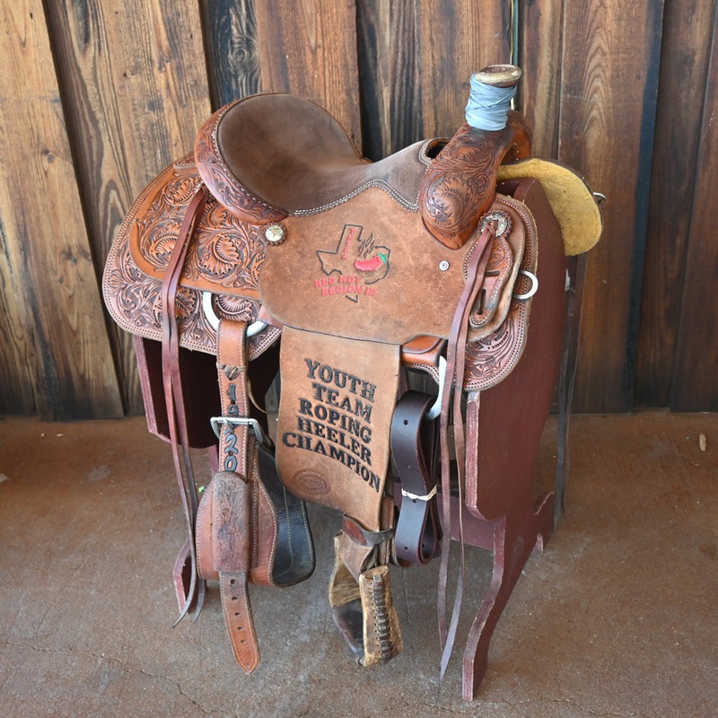 14 USED TESKEY’S TEAM ROPING SADDLE