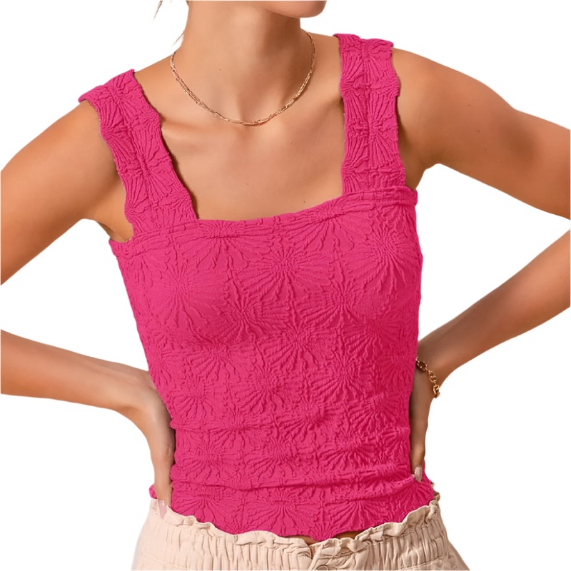 * Floral Jacquard Seamless Tank Top – FINAL SALE