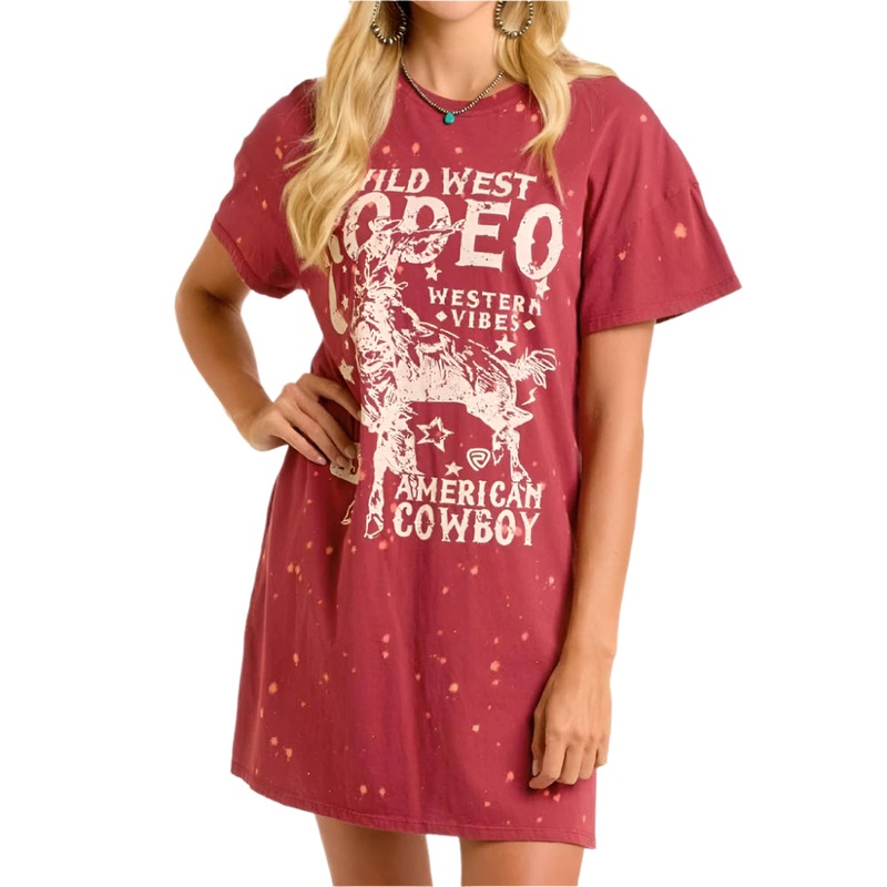 Rock & Roll Denim Women’s Rodeo Graphic T-Shirt Dress