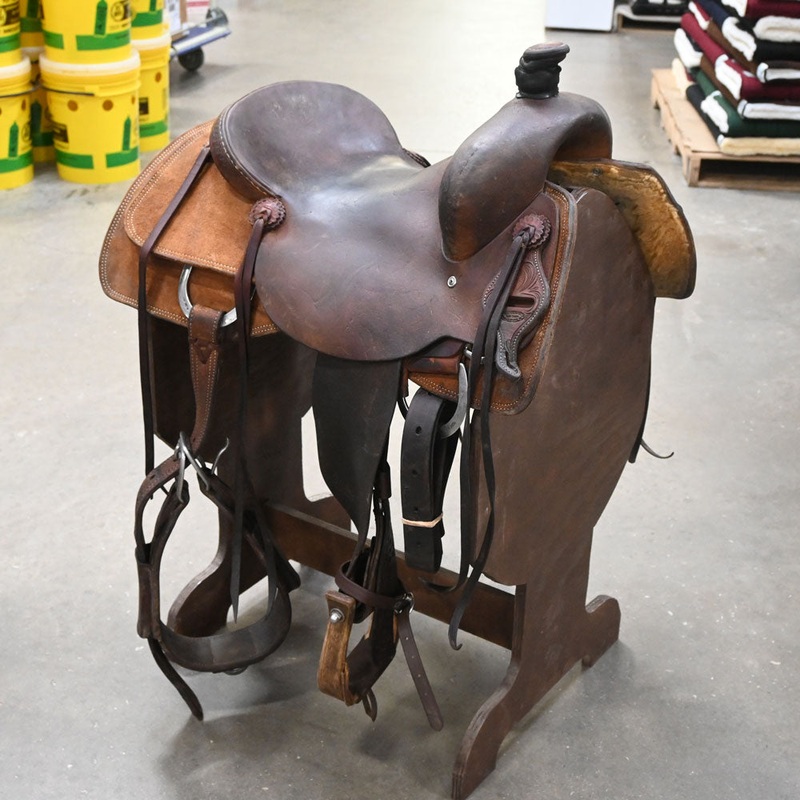 15.5 USED JEFF SMITH COW HORSE SADDLE